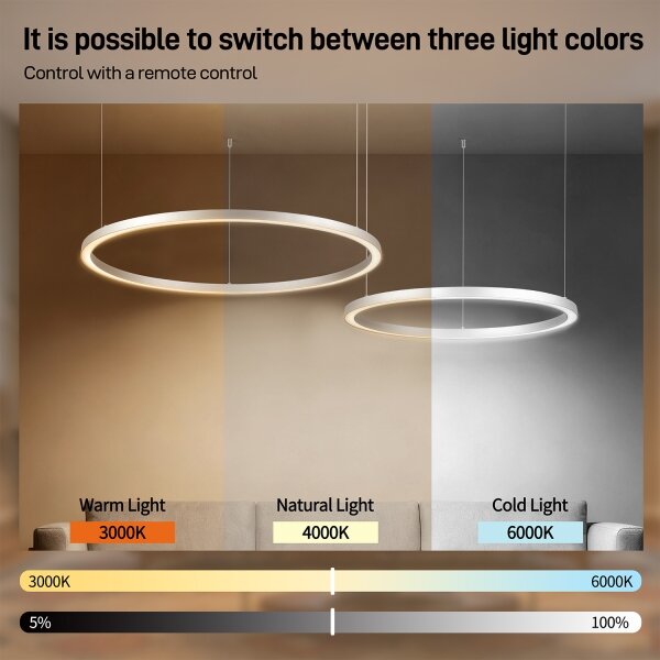 Brilagi - LED stmievateľný luster na lankách PORTOFINO LED/98W/230V strieborný + diaľkové ovládanie