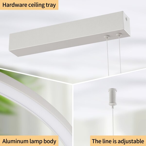 Brilagi - LED stmievateľný luster na lankách PORTOFINO LED/98W/230V strieborný + diaľkové ovládanie