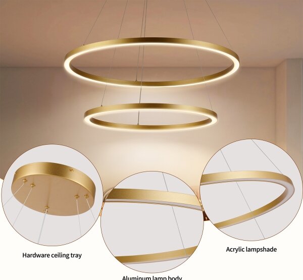 Brilagi - stmievateľný LED závesný luster na lanku PORTOFINO LED/98W/230V pr. 80 cm zlatý +DO