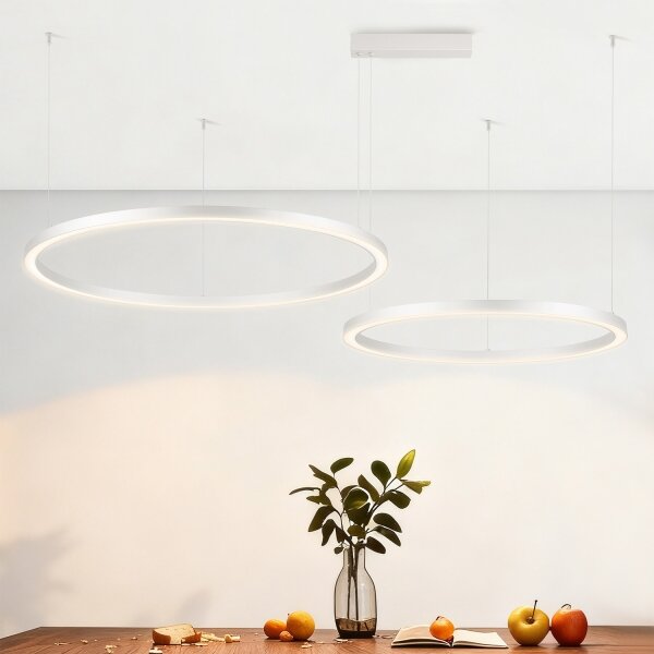 Brilagi - LED stmievateľný luster na lankách PORTOFINO LED/98W/230V strieborný + diaľkové ovládanie