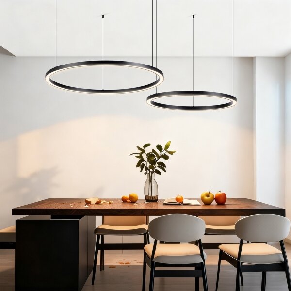 Brilagi - LED stmievateľný luster na lankách PORTOFINO LED/98W/230V čierna + diaľkový ovládač