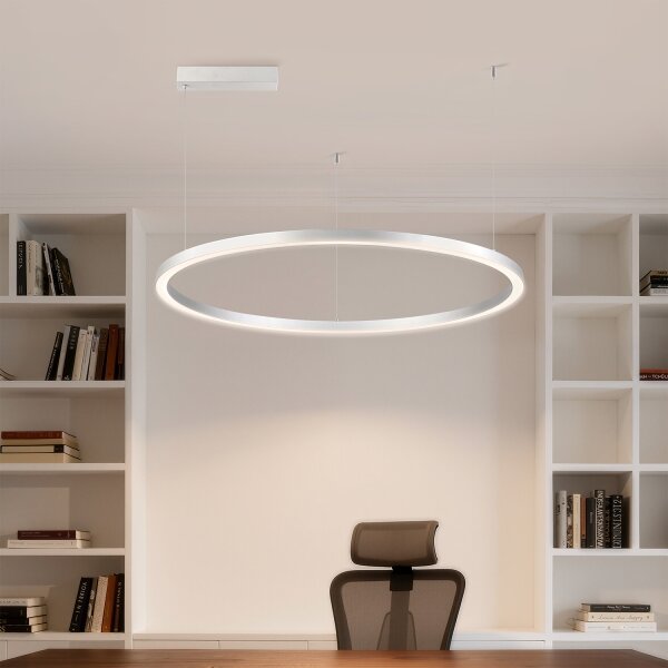 Brilagi-LED Stmievateľný luster na lankách PORTOFINO LED/60W/230V pr. 80 cm strieborný + diaľkové ovládanie