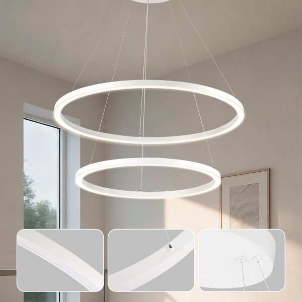 Brilagi - LED stmievateľný luster na lanku PORTOFINO LED/98W/230V pr. 80 cm biela +DO