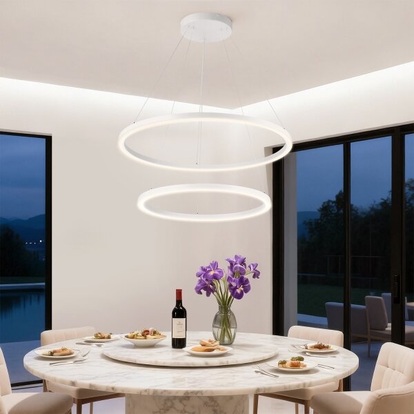 Brilagi - LED stmievateľný luster na lanku PORTOFINO LED/98W/230V pr. 80 cm biela +DO