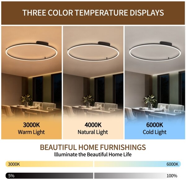 Brilagi - LED stmievateľné svietidlo PORTOFINO LED/85W/230V pr. 120 cm čierna + DO