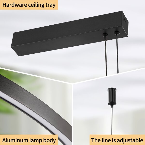 Brilagi - LED stmievateľný luster na lankách PORTOFINO LED/98W/230V čierna + diaľkový ovládač