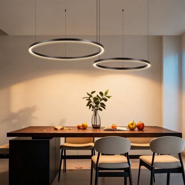 Brilagi - LED stmievateľný luster na lankách PORTOFINO LED/98W/230V čierna + diaľkový ovládač