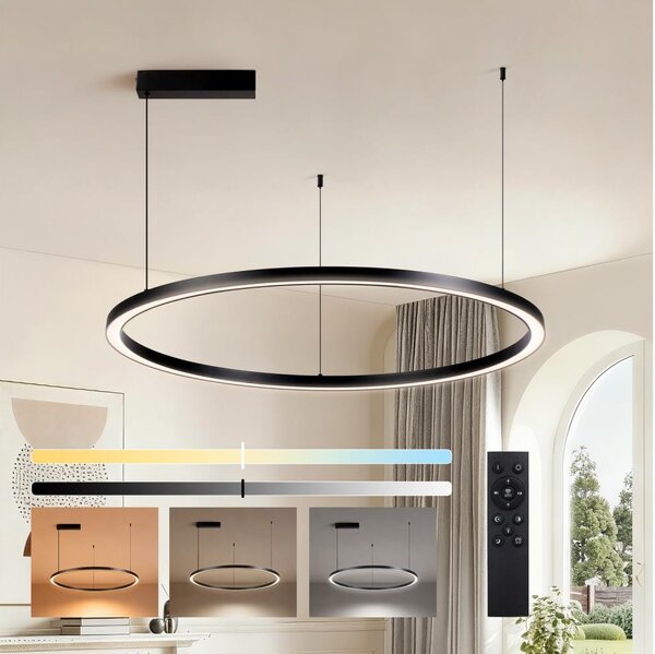 Brilagi - LED stmievateľný luster na lankách PORTOFINO LED/60W/230V pr. 80 cm čierna +DO