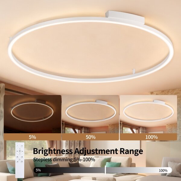 Brilagi - LED stmievateľné svietidlo PORTOFINO LED/85W/230V pr. 120 cm biela + diaľkové ovládanie