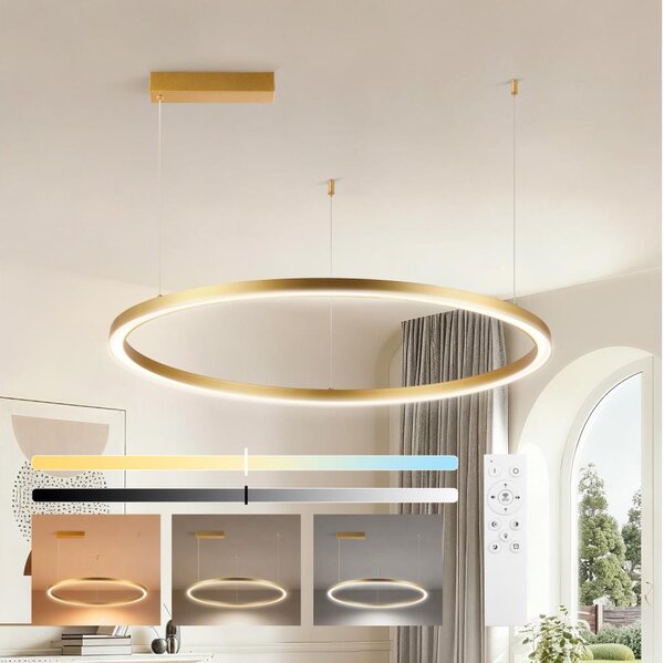 Brilagi - stmievateľný LED luster na lanku PORTOFINO LED/60W/230V, priemer 80 cm, zlatý +DO