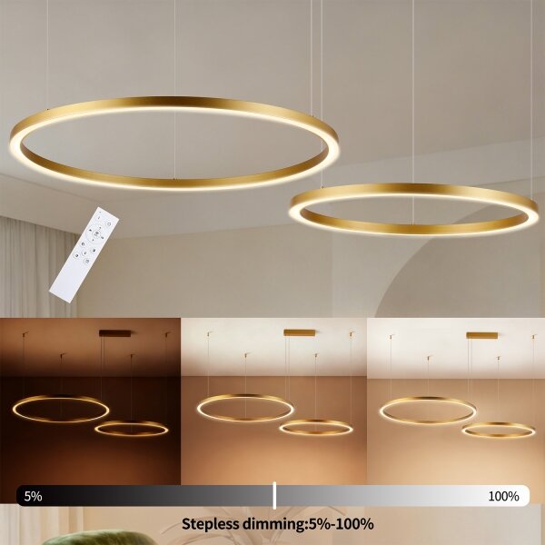Brilagi - LED stmievateľný luster na lanku PORTOFINO LED/98W/230V zlatý +DO