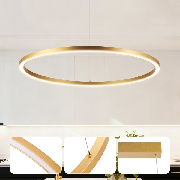 Brilagi - stmievateľný LED luster na lanku PORTOFINO LED/60W/230V, priemer 80 cm, zlatý +DO