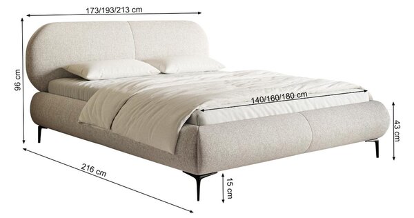 NovýNábytok.sk Manželská posteľ 180 cm Octave 180 (s roštom) (s úl. priestorom) (krémová + zlatá). Akcia -17%. Vlastná spoľahlivá doprava až k Vám domov. 1099939