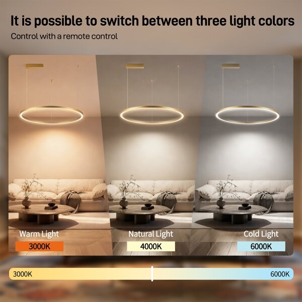 Brilagi - stmievateľný LED luster na lanku PORTOFINO LED/60W/230V, priemer 80 cm, zlatý +DO