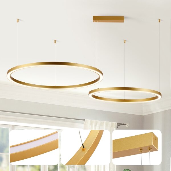 Brilagi - LED stmievateľný luster na lanku PORTOFINO LED/98W/230V zlatý +DO