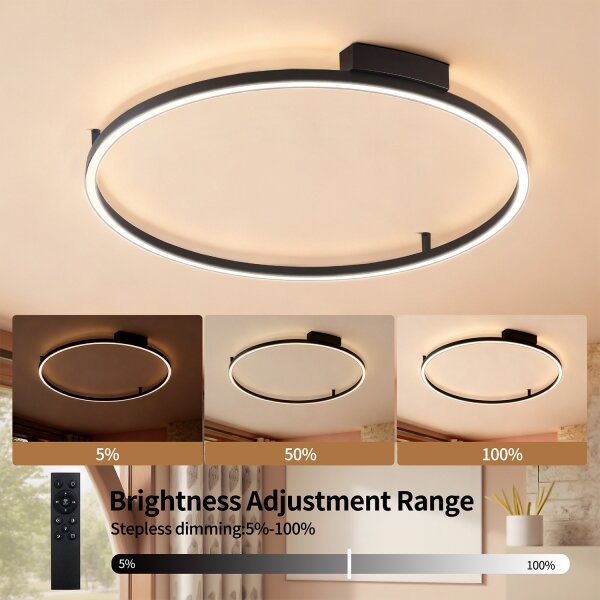 Brilagi - LED stmievateľné svietidlo PORTOFINO LED/60W/230V pr. 80 cm čierna + DO