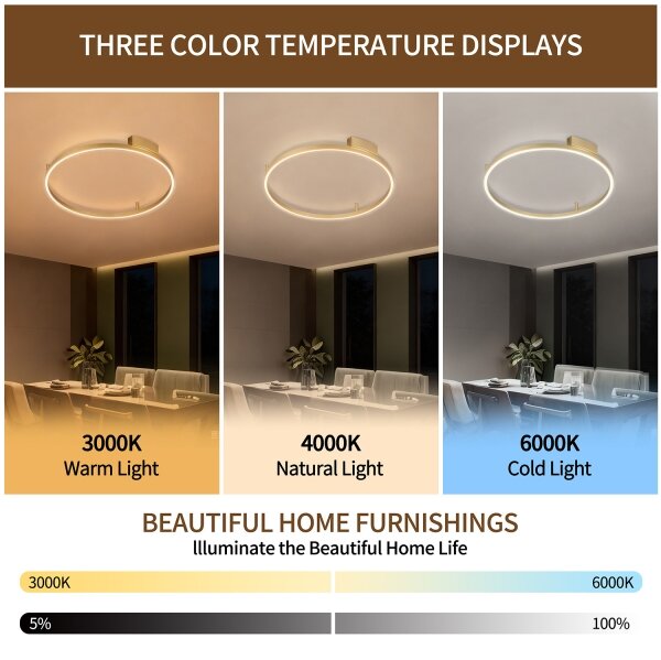 Brilagi - stmievateľné LED svietidlo PORTOFINO LED/60W/230V pr. 80 cm zlaté + DO