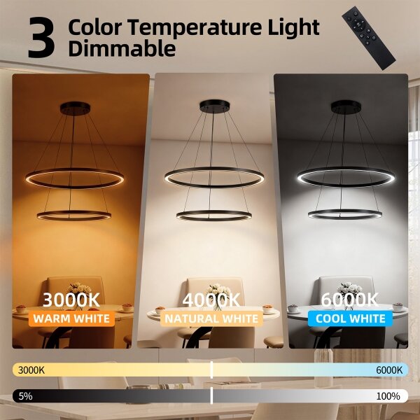 Brilagi - stmievateľný LED luster na lanku PORTOFINO LED/98W/230V pr. 80 cm čierna +DO