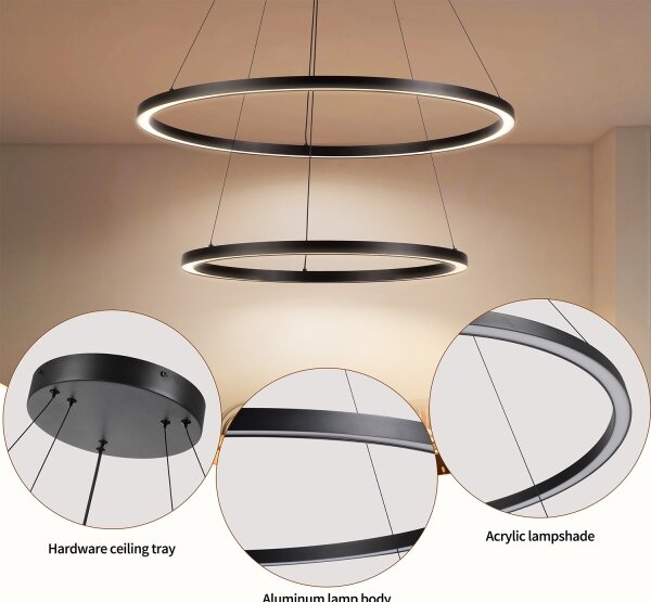 Brilagi - stmievateľný LED luster na lanku PORTOFINO LED/98W/230V pr. 80 cm čierna +DO