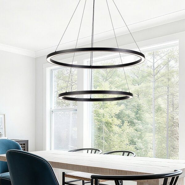 Brilagi - stmievateľný LED luster na lanku PORTOFINO LED/98W/230V pr. 80 cm čierna +DO