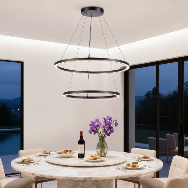 Brilagi - stmievateľný LED luster na lanku PORTOFINO LED/98W/230V pr. 80 cm čierna +DO