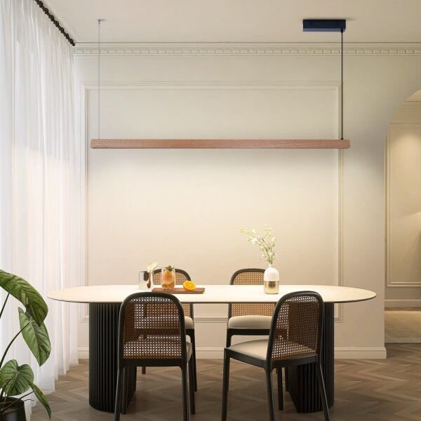 Immax NEO 07304L - LED stmievateľný luster na lane MADEIRA 33W/230V Wi-Fi Tuya 152 cm dub