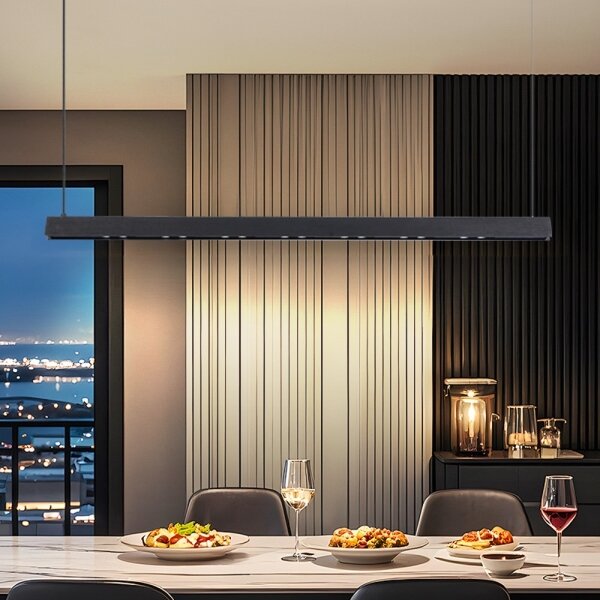 Immax NEO 07306L-LED Stmievaný luster na lanku MADEIRA 26W/230V Wi-Fi Tuya 122 cm čierna