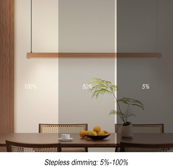 Immax NEO 07303L - LED stmievateľný luster na lanku MADEIRA 26W/230V Wi-Fi Tuya 122 cm dub