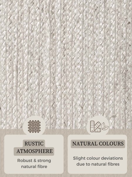 Koberec Hanse Home Jute Braided Rangpur biely ovál