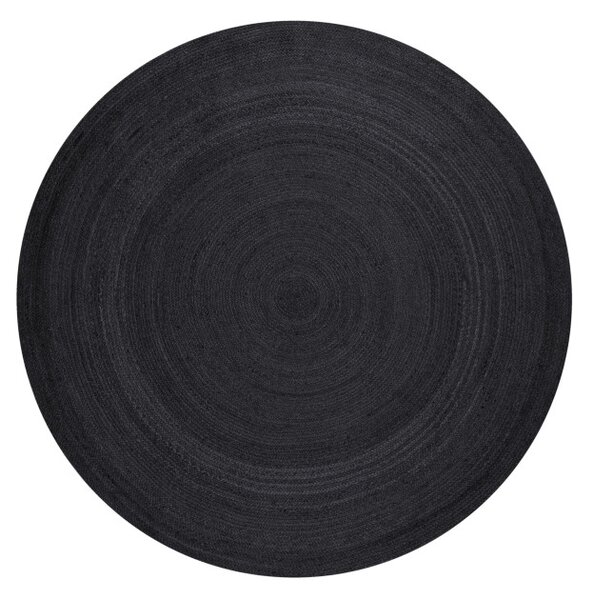 Koberec Hanse Home Jute Braided Rangpur čierny kruh