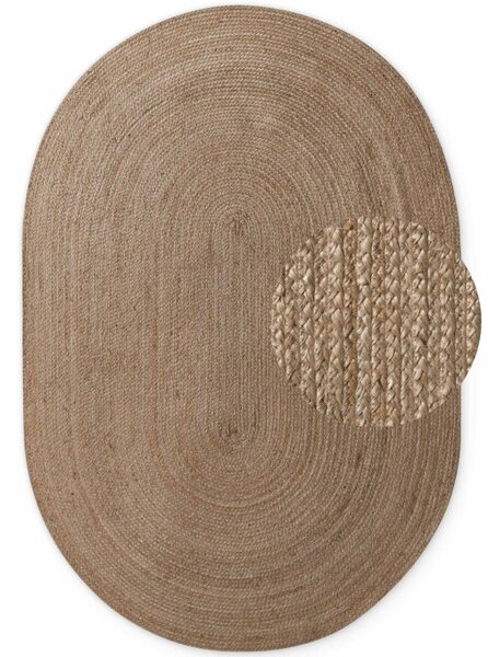 Koberec Hanse Home Jute Braided Rangpur naturálny / hnedý ovál
