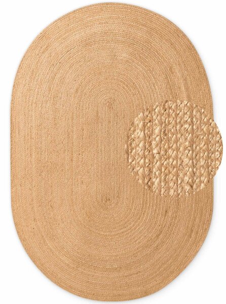 Koberec Hanse Home Jute Braided Rangpur naturálny / zlatý ovál