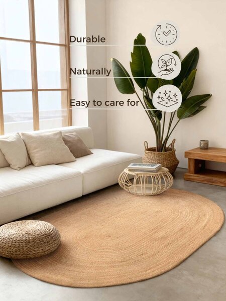 Koberec Hanse Home Jute Braided Rangpur naturálny / zlatý ovál