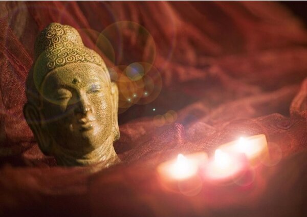Eglo 75039 - LED Svietiaci dekoračný obraz BUDDHA 3xLED/0,02W/2xAA 30x45 cm