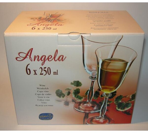 BOHEMIA ANGELA POHÁRE NA VÍNO 250ML SADA 6 KS