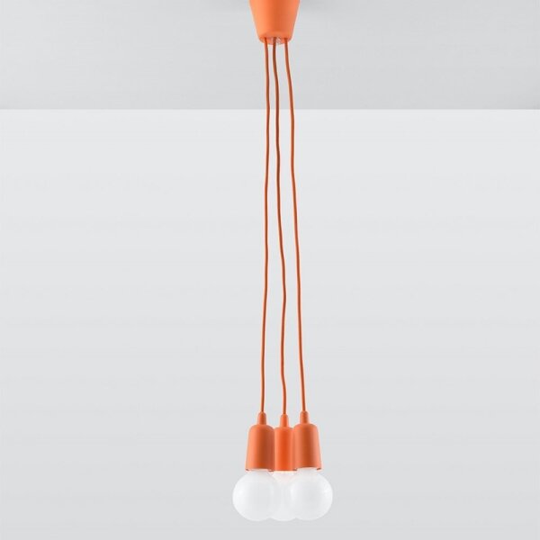 Luster na lanku DIEGO 3xE27/60W/230V oranžová