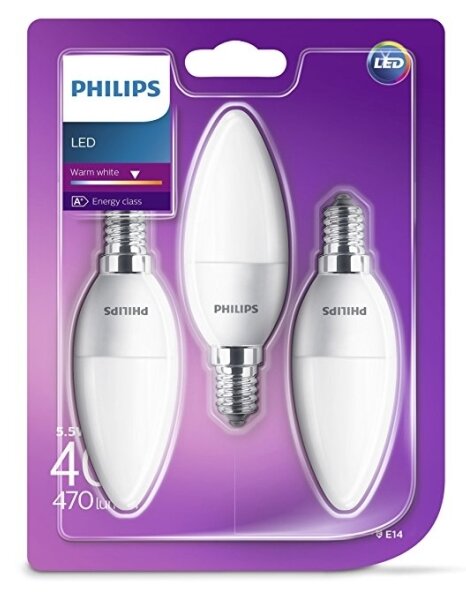 SET 3x 3x LED Žiarovka Philips B35 E14/5,5W/230V 2700K