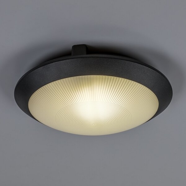 Rabalux 77235 - Vonkajšie stropné svietidlo so senzorom WELRO 1xE27/9W/230V IP65 priemer 30 cm čierna