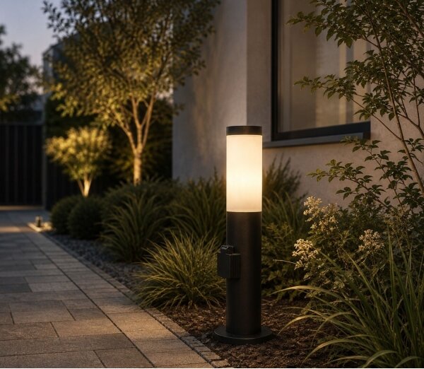 Rabalux 77194 - Vonkajšia lampa so zásuvkou BLACK TORCH 1xE27/25W/230V IP44