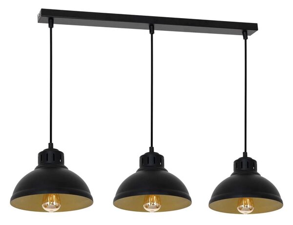 Luster na lanku SVEN 3xE27/15W/230V čierna/zlatá
