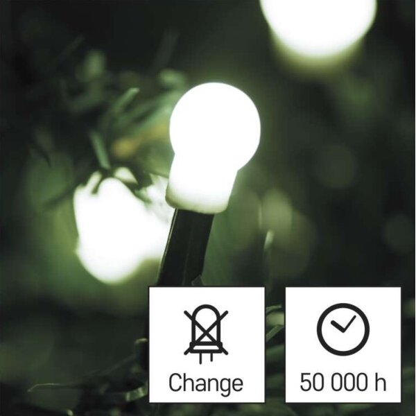 LED vonkajšia svetelná reťaz 80xLED/13m IP44 studená biela