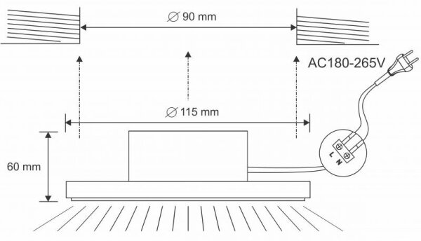 LED Kúpeľňové podhľadové svietidlo LED/10W/230V 4000K biela IP44