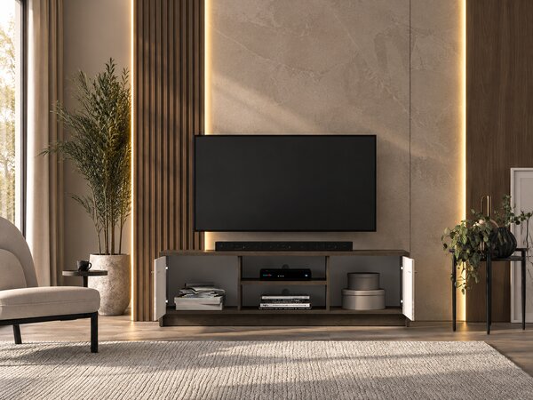 TV STOLÍK BELLADGIO KAŠMÍR DUB WINDMILL TMAVÝ 160 cm
