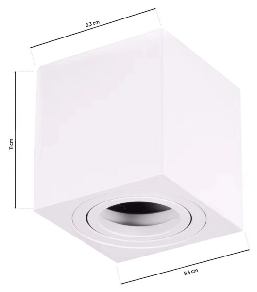 Bodové svietidlo BIMA 1xGU10/25W/230V hranatý biela