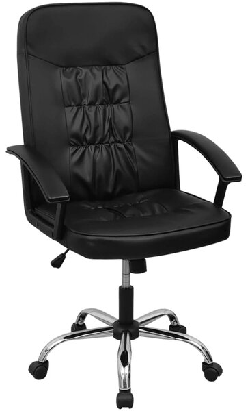 Čierne kancelárske kreslo z umelej kože 67 x 70 cm