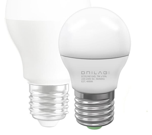 LED Žiarovka ECOLINE G45 E27/7W/230V 4000K - Brilagi