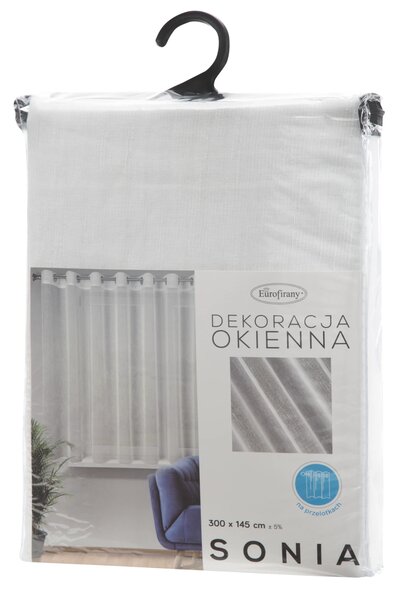 ZÁCLONA NA KRÚŽKOCH SONIA 300X145 CM BIELA