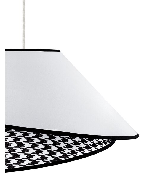 Duolla - Luster na lanku COCO 1xE27/40W/230V pr. 50 cm biela/čierna
