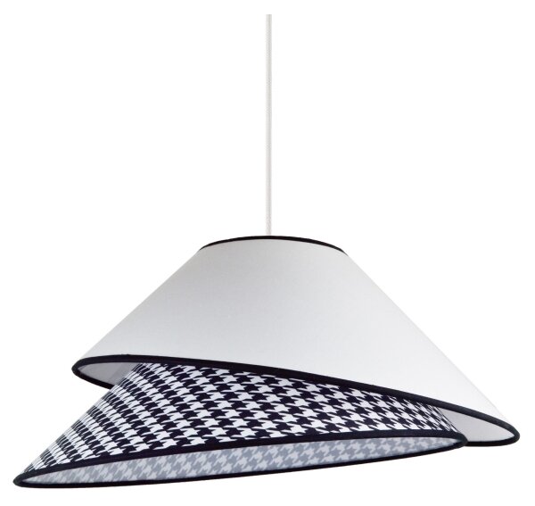Duolla - Luster na lanku COCO 1xE27/40W/230V pr. 50 cm biela/čierna