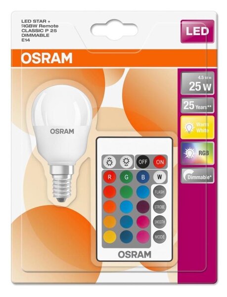 LED RGB Stmievateľná žiarovka RETROFIT E14/4,5W/230V 2700K + DO - Osram